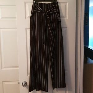 NY&CO black pinstripe wide leg trousers